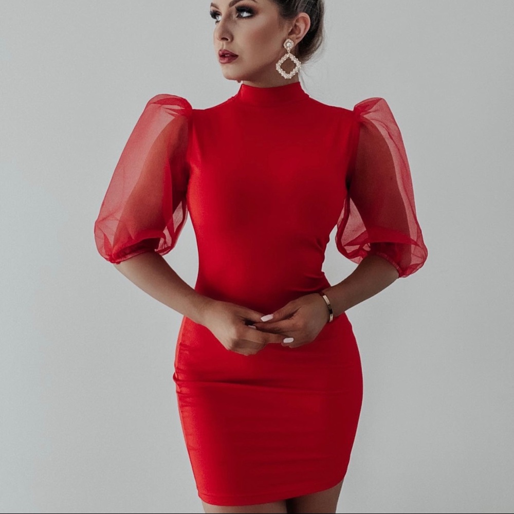 All about me Dress- Red/Small Shophopes